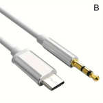 Aux Kaabel 1M TPE USB-C 3.5mm Mees-Mees Audio Juhe, Sidabrinis