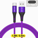 3A USB-C Kaabel Kiire Laadimine Samsung Xiaomi Telefoni Laadija, Violetinė