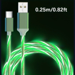 40W 3A Helendav LED USB Type C Kaabel Kiirlaadimine Telefoni Laadija, Žalias