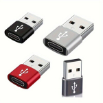 4Pakki USB-C USB-A Adapter, &Uuml;hildub Apple ja Androidiga, Juoda+sidabrinė+raudona+pilka