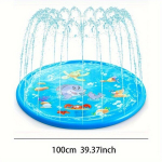 1tk PVC t&auml;ispuhutav bassein delfiini disainiga, veepritsmatt lainelise &auml;&auml;rega., 100 cm