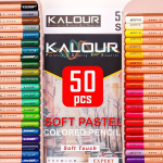 50tk Raudast Kast V&auml;rvipliiats Komplekt K&auml;si Joonistamine 3.8mm Pehme S&uuml;si S&uuml;damik