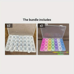 28 sektsiooniline hoiukarp, plastikust ehtekarp., Skaidrus baltas*2 + Permatomas spalvingas derinys*2