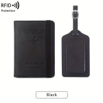 RFID Mitmefunktsionaalne Passihoidja ja Pagasisildi Kaart, Passikomplekt Reisikaaslane Passi&uuml;mbris. variant-29919, Juoda