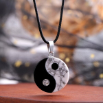Looduslik Kristall Yin Yang Kaheksa Trigrammi Ripats Kaelakee. variant-17331