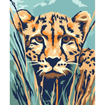 komplekt Wizardi pilt numbrite j&auml;rgi. "Leopard jahil" 16,5x13 cm PBNMINI311