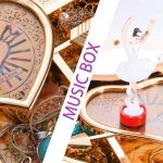 Naiste ehtekomplektid, muusikaline ehtekarp, balleriini s&uuml;damekujuline p&ouml;&ouml;rlev tantsija muusikakarp, valge