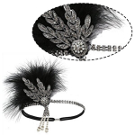 Juukseaksessuaarid, 1920. aastate vintage peapael, 20. aastate suur Gatsby peakate paabulinnu sulgedega, 1920. aastate klapp Gatsby juukseaksessuaarid