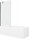 Vann Mexen Cubik viimistluse ja klaasseinaga, 170x70 cm + 90 cm, White+Black/Transparent