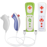 M&auml;ngukonsool Juhtmevaba puldiga paar Nunchukiga Wii konsoolile - Motion Plus m&auml;ngupult - Roheline Punane - 2 komplekti