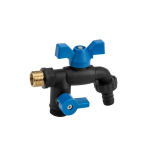 Kraan 1/2'' Bradas BLACK RAVEN NYLON / BRASS koos 2x3/4'' v&auml;liskeermega.