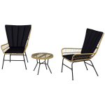 Bistrom&ouml;&ouml;blikomplekt r&otilde;dum&ouml;&ouml;blikomplekt, Boho stiil, ilmastikukindel, 76 x 66 x 96 cm, Must, Juoda