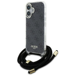 Guess GUHCP16SHC4SEK iPhone 16 6.1" czarny|black hardcase Crossbody Cord 4G Print