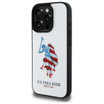 US Polo USHCP15XPUSH iPhone 15 Pro Max 6,7" biały|white Leather Big DH American Flag