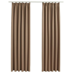 vidaXL pimendavad kardinad konksudega, 2 tk pruunikashall 140 x 245 cm