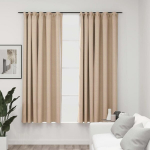 vidaXL pimendavad kardinad konksudega, 2 tk beež 140 x 175 cm