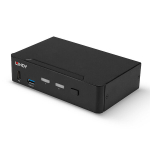 Lindy 39312 KVM L&uuml;liti, 4K Ultra HD, DisplayPort, 2 arvutikomplekti jaoks, USB &uuml;hendus, Must