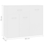 vidaXL puhvetkapp valge 88 x 30 x 70 cm, puitlaastplaat