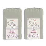 Bradley kummiga voodilina, 90 x 200 x 25 cm, tekstiilist kotis, merihall, 2 t&uuml;kki