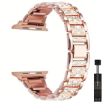 Nutikell Naiste H&otilde;bedane Kellarihm Apple Watchile 49mm 38mm jaoks., Rose Golden