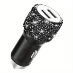 Kahe USB Auto Laadija S&auml;delev Kiirlaadimine Telefon Adapter 5V 2.1A., Automobilinis pakrovėjas - juodas