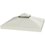 Outsuuny asenduskatus lehtmaja 3 x 3 m, veekindel lehtmaja katus, kahekordne katuse asenduskate aiamaja lehtmaja jaoks, varuosad Oxfordi kangast, 370 g/m&sup2;, helehall, &Scaron;viesiai pilka