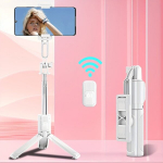 Mobiiltelefoni Juhtmevaba Selfie Pulk Statiiv T&auml;itevalgustusega 360 Kraadise P&ouml;&ouml;rdega.