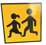 Ettevaatust lapsed SIGN 30x30 Reflectorboard transportimine