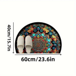 Boho Mandala Poolring Uksematt - Veekindel Libisemiskindel., 40 cm x 60 cm (15,7 x 23,6 colio)