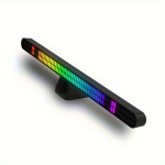 Topelt rida 64 bit RGB muusikari rhythm valgus, LED heli kaaslane USB laadimine RGB valgusriba., Juoda &ndash; įkraunama