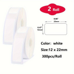 2rulli Phomemo kleepetiketid D30 termoprinterile, 15mmX30mm , 2Rintiniai 12*22*300 balti