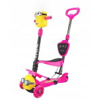 Kolmerattaline t&otilde;ukeratas istmega 5in1 minion, roosa