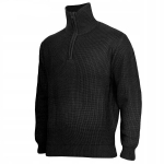 MFH Talvine meeste pullover &bdquo;Troyer&ldquo; k&otilde;rge kraega ja lukuga, must