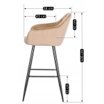 Sametist baaritool Mebel Elite SALEM beež