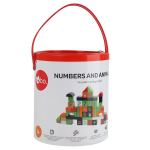 bo. puidust klotsid Numbrid ja Loomad