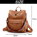 Turismi- ja reisiseljakotid, naiste moe seljakott rahakott Mitmeotstarbelise disainiga kabriolett kott k&auml;ekotid &otilde;lakott reisikott, pruun