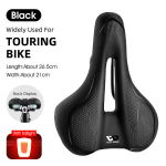 (-B Must tagatuli)WEST BIKING Jalgratta sadul MTB Mountain Road Bike Seat PU-nahast t&auml;idisega rattapadi Mugav p&otilde;rutuskindel jalgratta sadul, (-B juodas galinis žibintas)
