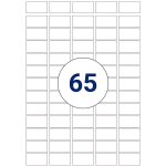 Kleebitavad sildid Dore A4 38.1 mm x 21.2 mm, valge, 65 tk 1-s, 100 tk, servaga