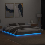 kaheinimese voodi，t&auml;iskasvanu voodi，voodiraam LED-tuledega, hall Sonoma tamm, 180 x 200 cm CFE4400549