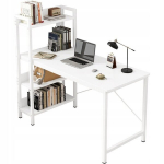 Arvutilaud Ateljee laud Valge kaasaegne koos raamaturiiuliga M&auml;ngulaud