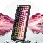 Attack Fish X85 RGB mehaaniline klaviatuur 3 režiimi traadita m&auml;ngu klaviatuur - roosa