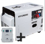 Hyundai DHY 8000 SE-3 suletud t&uuml;&uuml;pi diiselgeneraator 6 kW, mod. kood 65234, komplektne ATS-iga