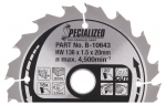 T.C.T saeketas 136X1.5X20mm 20&deg; T16 B-10643 Makita