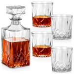 Klaasist dekanter ja viskiklaasid Vilde 900 ml + 4 x 300 ml 5 el l&auml;bipaistev