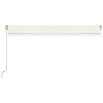 vidaXL k&auml;sitsi sisset&otilde;mmatav varikatus LED, 500x350 cm, kreemjas