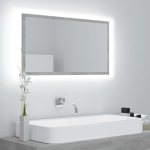 vidaXL LED vannitoa peeglikapp, betoonhall, 80x8,5x37 cm, akr&uuml;&uuml;l