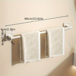1tk Valge Puuri-Kinnituseta Seinale Paigaldatav R&auml;tikuriiul.,  Balta 60cm