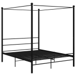 vidaXL baldahhiiniga voodiraam, must, metall, 160 x 200 cm, Juoda