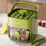 Suur Mahutavus J&auml;&auml;masin, 48 Kuubikut, Kahekordne Disain.,  Dvisluoksnis/48 tinklelio ledo padėklas, greitas ledo pa&scaron;alinimas - Apple Green