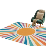 Kuldkollane Vaip Mittelibisev Tagaplaaniga, 63 * 91 colis / 160 * 230 cm